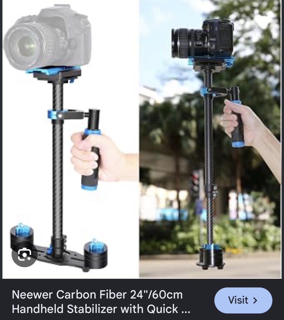 Neewer Carbon Fiber Handheld Camera Stabilizer (Category: Tripods & Monopods) located in Paranaque City. Submitted by dalle_closet (Listing ID 1470775164, Image 2). Description: handheld stabilizer carbon fiber.