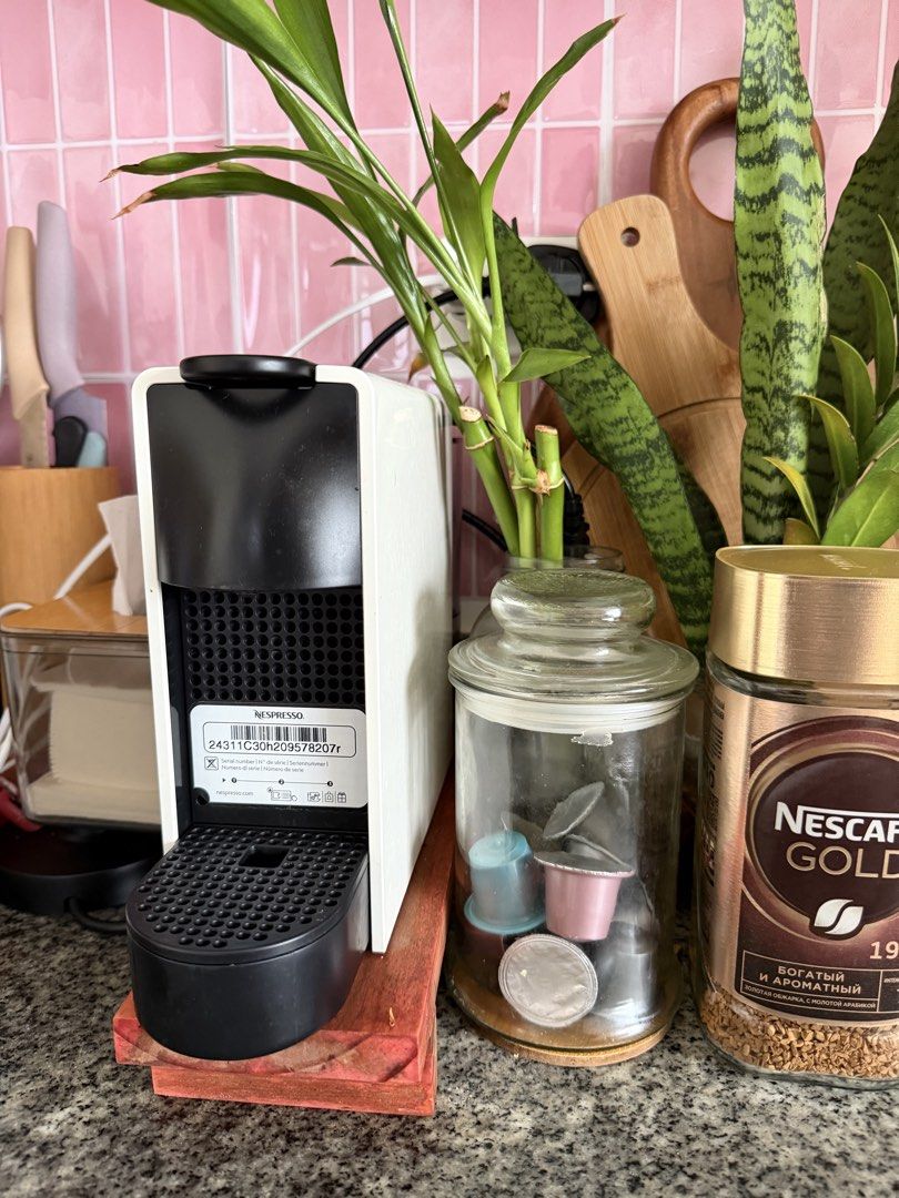 NESPRESSO Essenza Mini (Category: Coffee Machines & Makers) located in Bacoor. Submitted by missleahloy (Listing ID 1470845970, Image 3). Description: Nespresso Essenza Mini Coffee Machine – ₱7,000 (Negotiable) Complete package in cream and black. Comes with B coffee pods! Message me for inquiries. 😊 📍Las Piñas.