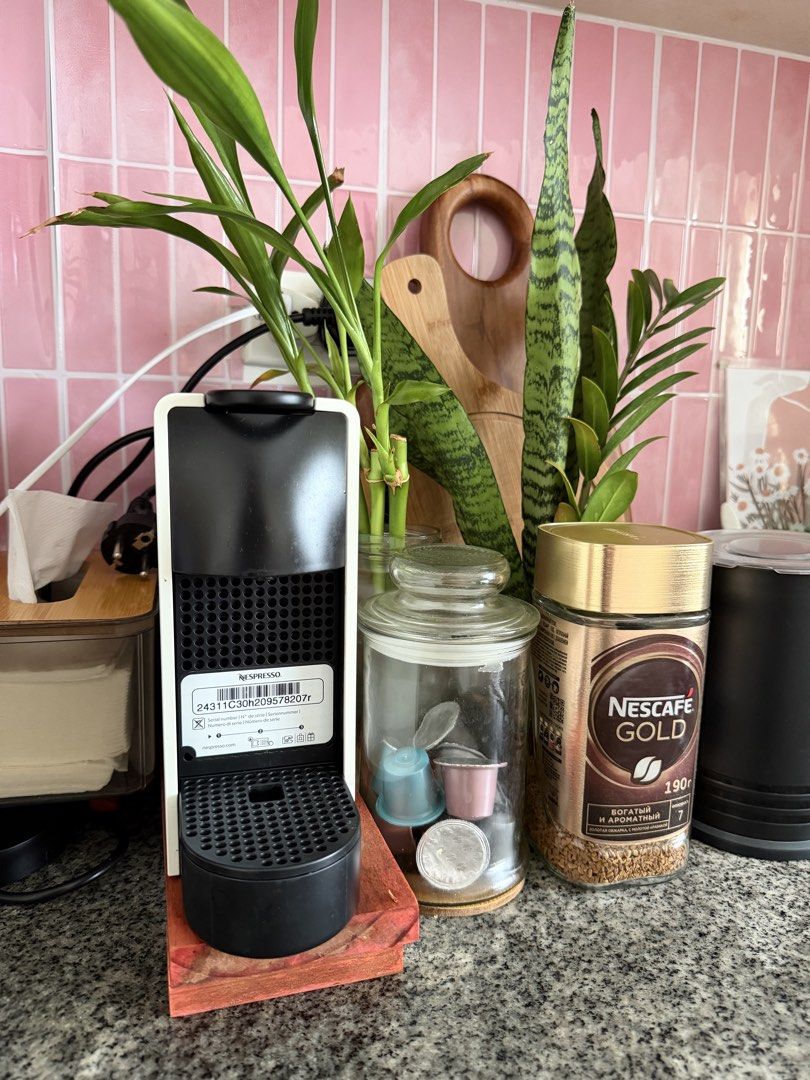 NESPRESSO Essenza Mini (Category: Coffee Machines & Makers) located in Bacoor. Submitted by missleahloy (Listing ID 1470845970, Image 2). Description: Nespresso Essenza Mini Coffee Machine – ₱7,000 (Negotiable) Complete package in cream and black. Comes with B coffee pods! Message me for inquiries. 😊 📍Las Piñas.