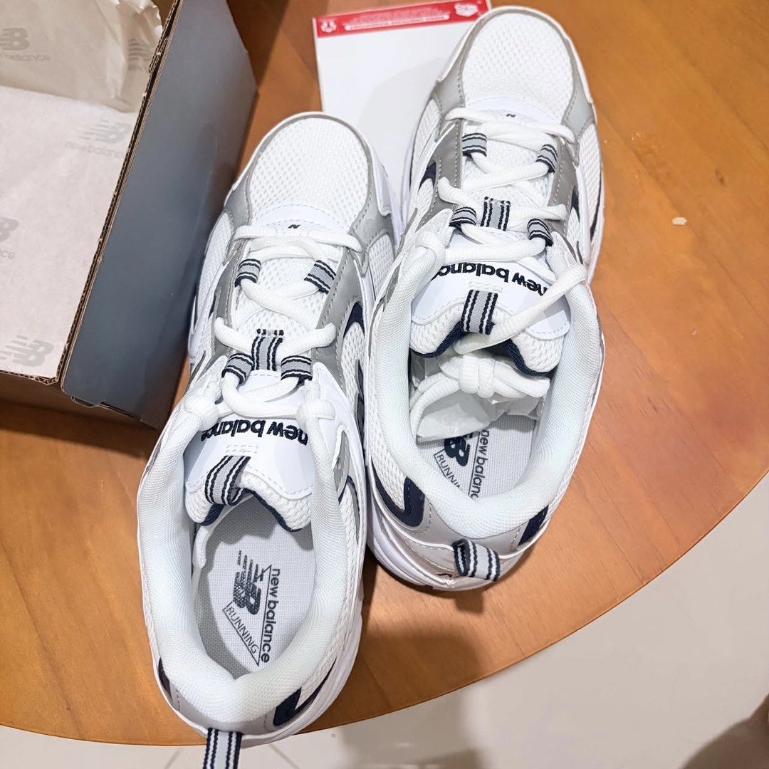 New Balance 408 White US 8 (Category: Sneakers) located in Manila. Submitted by lyzyuh (Listing ID 1470800749, Image 2). Description: - Brand: New Balance - Model: 408 (Chunky Dad Shoe Style) - Colorway: White and Navy with Metallic Silver Overlays - Size: US 8 Men's - Condition: Brand new with original box and paper wrapping - Authenticity: 100% original, bought directly from the New Balance store - Perfect for daily wear and street style aesthe