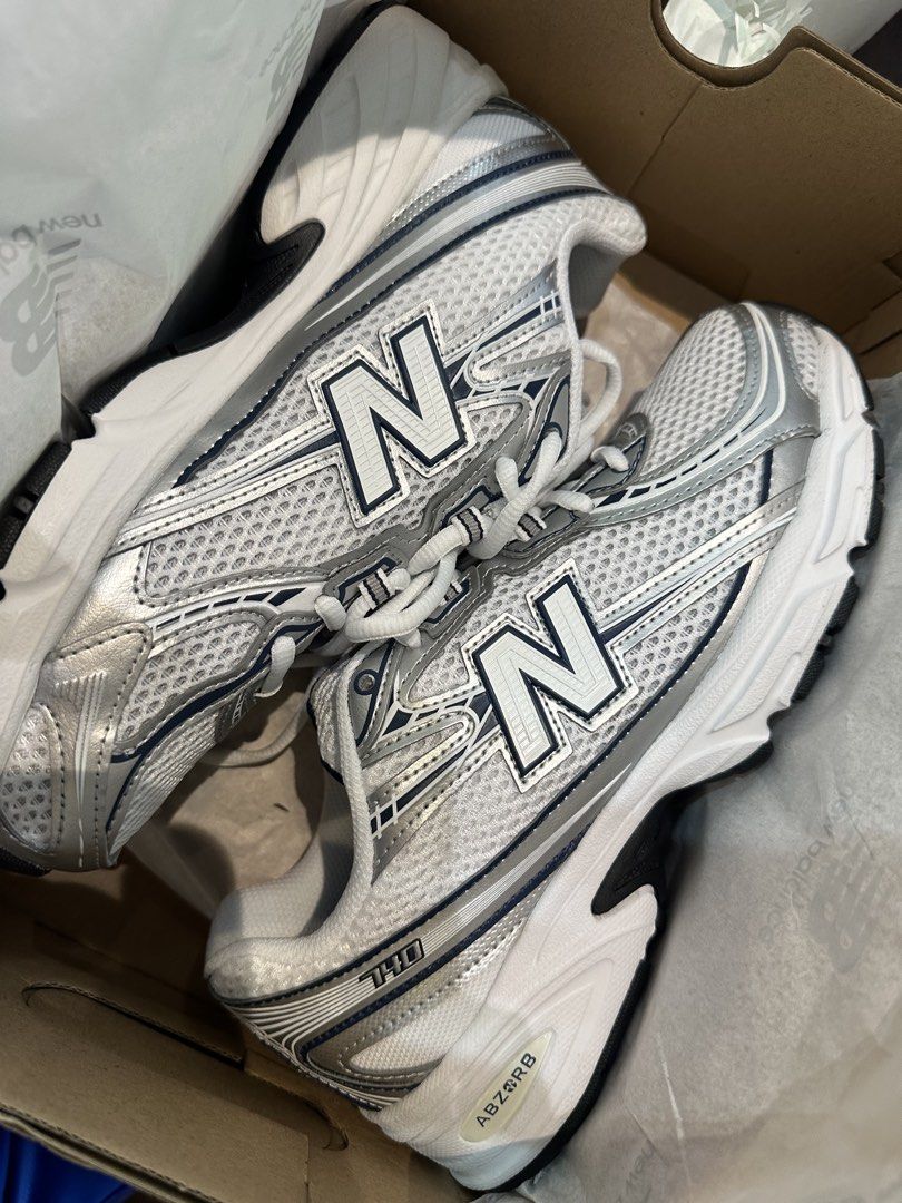 New Balance 740 Silver White Sneakers (Category: Sneakers) located in Cauayan City . Submitted by sherinejoy_ (Listing ID 1470792262, Image 2). Description: - Model: New Balance 740 (Silver/White) - Condition: Worn once briefly, soles are completely clean - Included: Original box - Features: Chunky retro runner style, ABZORB cushioning, breathable mesh upper with metallic overlays - Style: Perfect everyday pair for the trendy tech runner look.