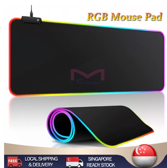New RGB Gaming MousePad/7 LED Color Backlit+3 Lighting Model Large Desk ...