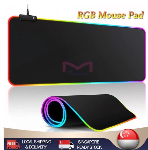 New RGB Gaming MousePad/7 LED Color Backlit+3 Lighting Model Large Desk ...