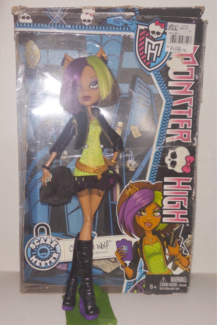 New Scaremester Clawdeen Wolf (Category: Figurines & Statues) located in Pasig City. Submitted by hauerking (Listing ID 1470783650, Image 2). Description: Monster High New Scaremester Clawdeen Wolf doll (REPAIRED CONDITION) - Complete outfit with accessories (only missing bag handles) - Comes with free replacement doll stand - Will re-box her when shipped po - Messages me for further details .