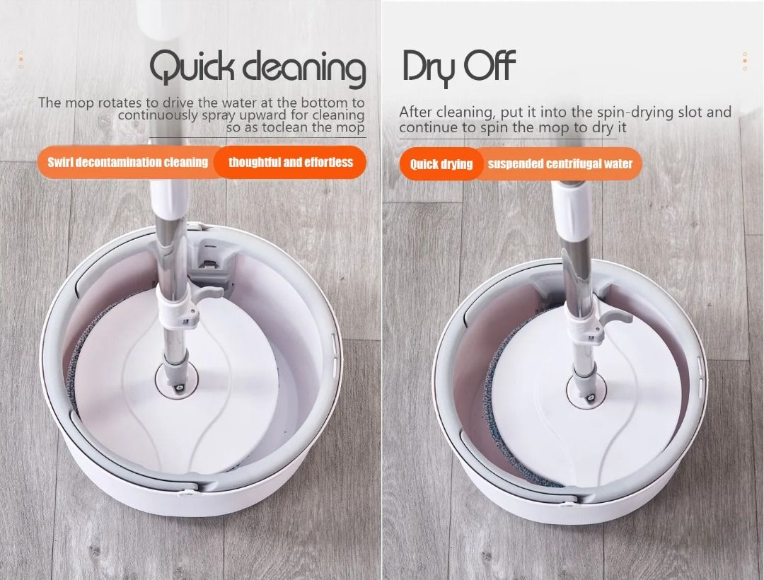 NEW Spin Mop with Single Bucket : Wet & Dry, Furniture & Home Living ...
