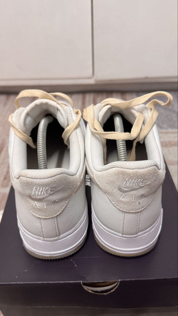 Nike Air Force 1 Low – White/Beige | US 10 (Category: Sneakers) located in Manila. Submitted by mbandrada18 (Listing ID 1470825260, Image 3). Description: Nike Air Force 1 Low – White/Beige | US 10 Details: • Size: US 10 • Colorway: White with beige Swoosh • Includes 2 sets of laces: White & Beige • No sole separation • Pre-loved condition; please see photos for actual condition 💰 Price: ₱ 2,500 📍 Location: Marikina City Message me for inquirie