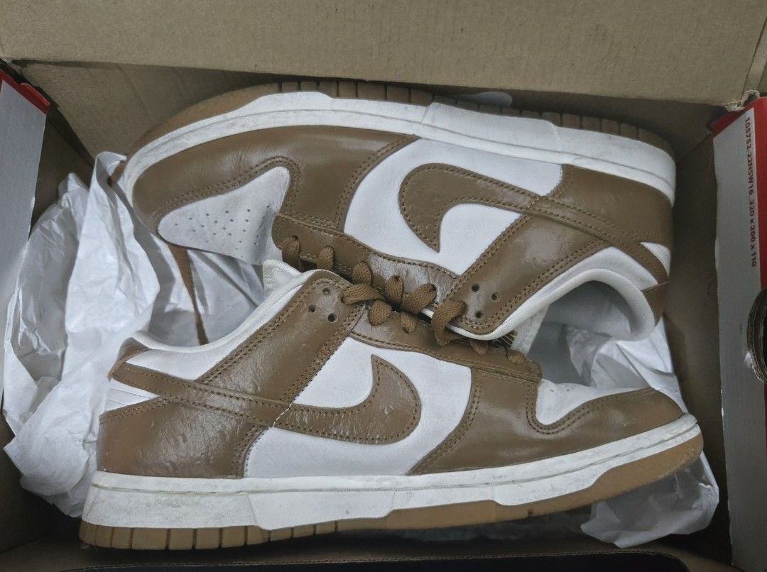 Nike Dunk Low LX Phantom Ale Brown Sail (Category: Sneakers) located in Makati City. Submitted by yco99 (Listing ID 1470876798, Image 1). Description: - Original Nike Dunk Low LX - Colorway: Phantom and Ale Brown with a gum rubber outsole - Details: White leather base, brown textured overlays, matching brown laces, and gold Nike tongue branding - Size: Women's US 8.5 / Men's US 7 - Condition: Brand new with original box included - Mode of Transac