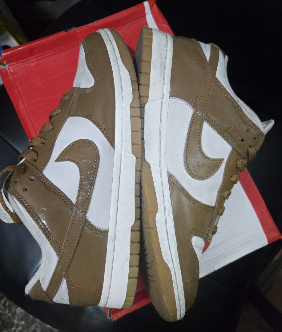 Nike Dunk Low LX Phantom Ale Brown Sail (Category: Sneakers) located in Makati City. Submitted by yco99 (Listing ID 1470876798, Image 2). Description: - Original Nike Dunk Low LX - Colorway: Phantom and Ale Brown with a gum rubber outsole - Details: White leather base, brown textured overlays, matching brown laces, and gold Nike tongue branding - Size: Women's US 8.5 / Men's US 7 - Condition: Brand new with original box included - Mode of Transac