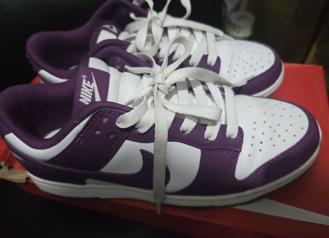 Nike Dunk Low Retro White Viotech (Category: Sneakers) located in Makati City. Submitted by yco99 (Listing ID 1470876347, Image 2). Description: - Original Nike Dunk Low Retro (White and Viotech Purple) - Size: US 7 / UK 6 / EUR 40 - Condition: Worn a few times only - Inclusions: Original box and extra pair of purple laces (white laces currently attached) - Mode of transaction: Meetups or shipping via buyer's preference - DM for inquiries or fast