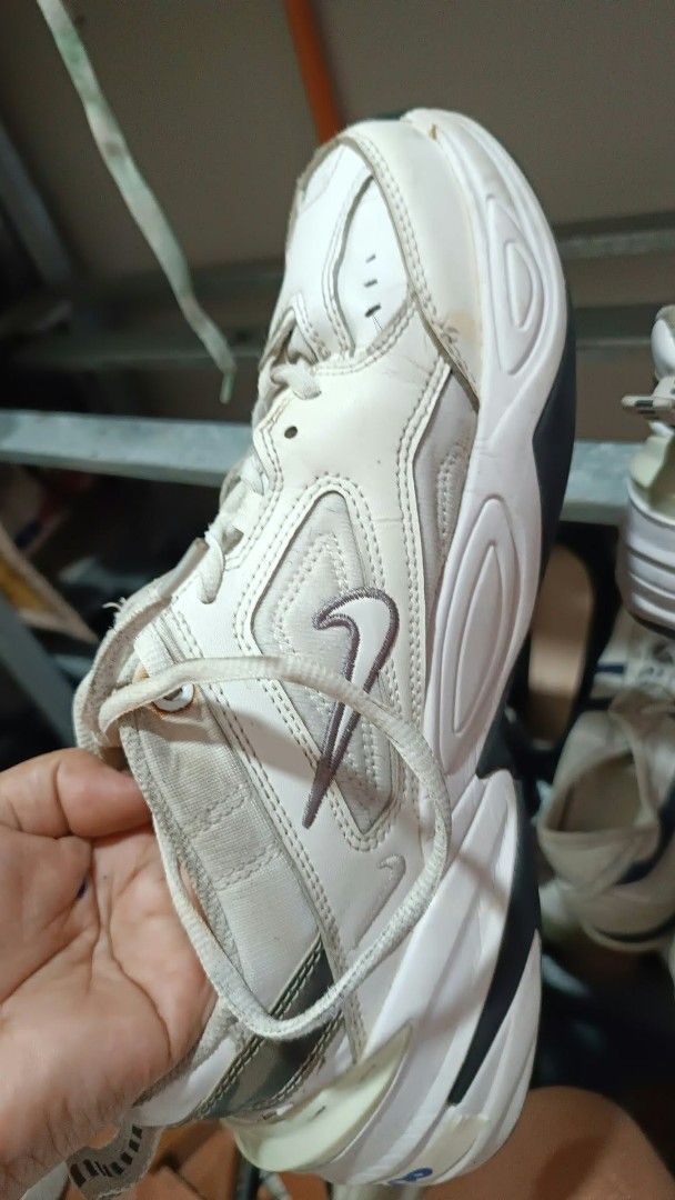 Nike White Chunky Sneakers M2ktekno (Category: Sneakers) located in Victorias. Submitted by nekken620 (Listing ID 1470812186, Image 1). Description: - Brand: Nike - Style: White chunky dad shoes / retro look - Details: Grey swoosh embroidery, lace-up closure, thick rubber soles - Condition: Normal signs of wear with some dirt marks on leather and laces - Durability: Still plenty of life left for daily casual wear.