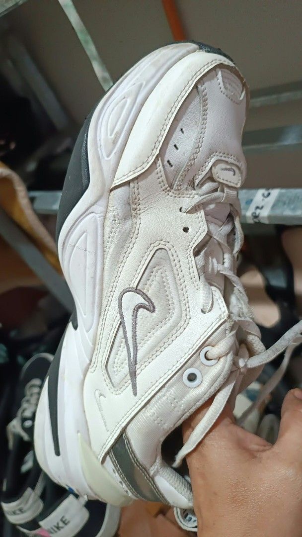 Nike White Chunky Sneakers M2ktekno (Category: Sneakers) located in Victorias. Submitted by nekken620 (Listing ID 1470812186, Image 2). Description: - Brand: Nike - Style: White chunky dad shoes / retro look - Details: Grey swoosh embroidery, lace-up closure, thick rubber soles - Condition: Normal signs of wear with some dirt marks on leather and laces - Durability: Still plenty of life left for daily casual wear.