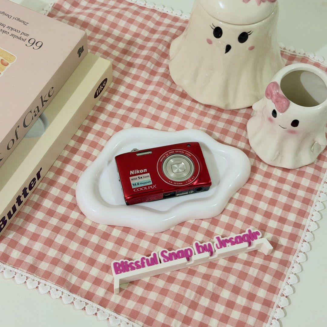 Nikon Coolpix S3100 Red Digital Camera (Category: Cameras) located in Manila. Submitted by decluttered_by.kisses (Listing ID 1470849946, Image 2). Description: Model: Nik♡n Coolpix S3100 ♡₊˚ - crisp outputs! price: [🔖 ₱6,299 + SF ] ╰┈➤ comment “mine” 🛒 IG: @blissful.snap FB Page: Blissful Snap Tiktok: @ blissful.snap 🌸 𝗱𝗲𝘁𝗮𝗶𝗹𝘀: 📸 – Key Features • 14MP CCD Sensor • 5× Optical Zoom (26–130mm) • 2.7” LCD Screen • ISO 80–3200 • HD 720p Vid