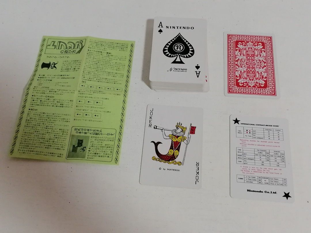 Nintendo Playing Cards Co. (Category: Other Merchandise) located in San Mateo. Submitted by arrowscrap_delight (Listing ID 1470825474, Image 2). Description: Nintendo Playing Cards Co. Verygood Condition Japan Plastic Material Complete Set , 52 Pcs. with 1 Joker Length : 9cm Width : 6cm Minor Issue : Yellowish Line Stain on 1 Spade and small line on 3 Spade, not noticeable 200 + SF.