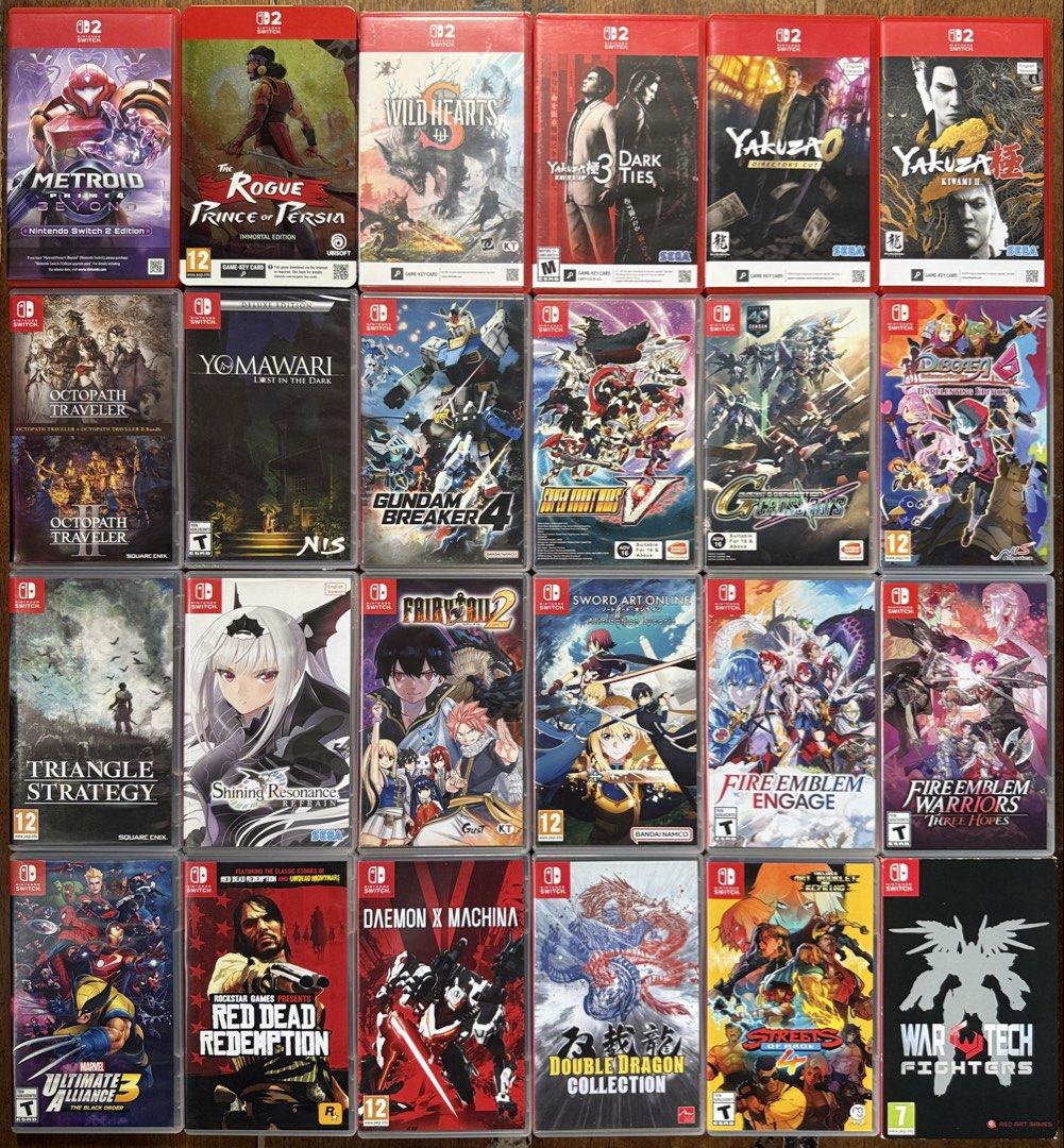 Nintendo Switch and Switch 2 games (Category: Nintendo) located in Manila. Submitted by gamengrind (Listing ID 1470791203, Image 1). Description: Selling or trading Metroid Prime 4 NS2 - 2500 Wild Hearts S - 1800 sealed Rogue Prince of Persia Immortal Edition - 1700 Yakuza 3 Dark Ties - 2000 Yakuza 0 Directors Cut - 1500 Yakuza Kiwami 2 - 800 Octopath Traveler 1 and 2 - 2500 Yomawari - 2000 brand new sealed Gundam Breaker 4 - 2000 Super Robot War