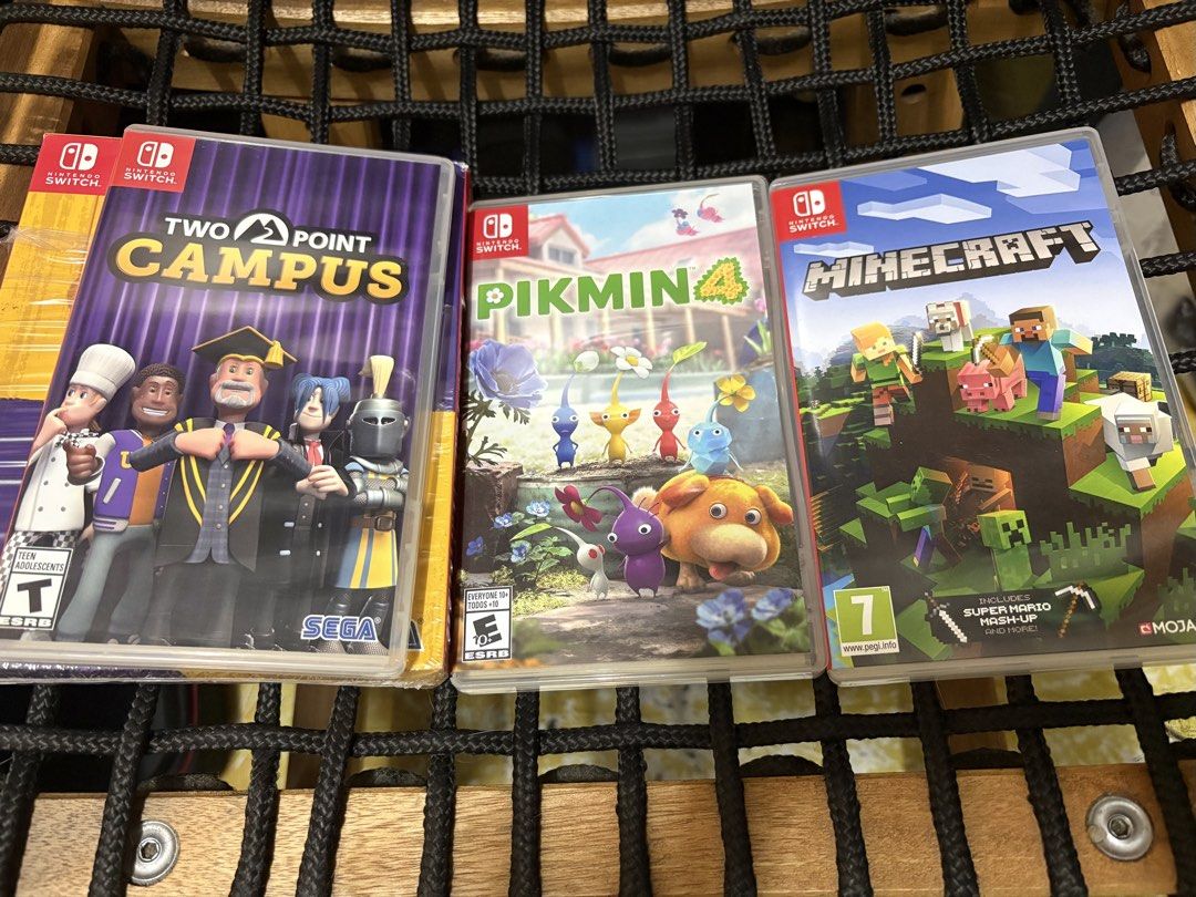 Nintendo Switch Games Two Point Campus Pikmin 4 Minecraft (Category: Nintendo) located in Quezon City. Submitted by czgadgets (Listing ID 1470824330, Image 1). Description: - Nintendo Switch games available as a bundle or individual titles - Two Point Campus: 850 pesos - Pikmin 4: 1600 pesos - Minecraft: 1200 All three : 3300 pesos test/pick up at starbucks matalino st or shell v. Luna ave diliman, Q. C. .