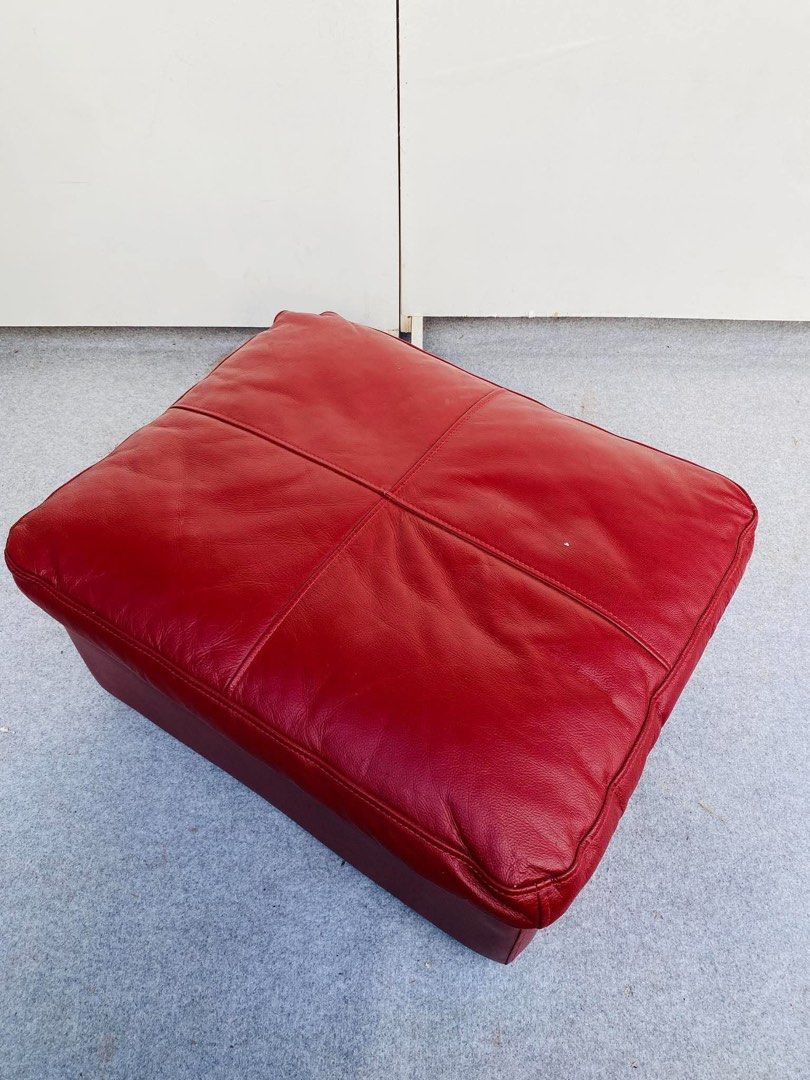 Nitori Red Ottoman (Category: Tables & Sets) located in Manila. Submitted by justinlei.103 (Listing ID 1470925919, Image 3). Description: “JAPAN SURPLUS” NITORI RED OTTOMAN SIZE: 28L” x 23W” x 15H” inches (AS-IS ITEM) IN GOOD CONDITION.