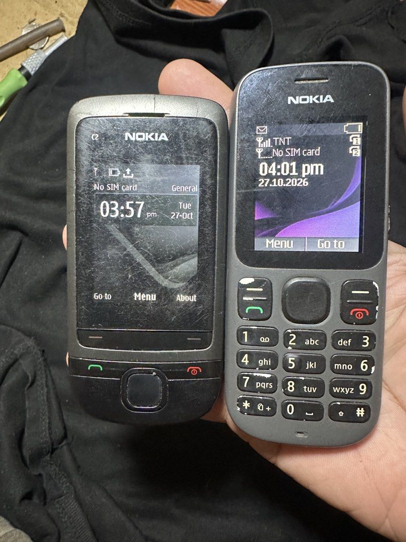 Nokia C2-05 and Nokia 101 (Category: Early Generation Mobile Phones) located in Manila. Submitted by raymartpalomar (Listing ID 1470926812, Image 1). Description: Loc-Katuparan Vitas Tondo medio cratch na pindutan my c2 yan lang no issues na .