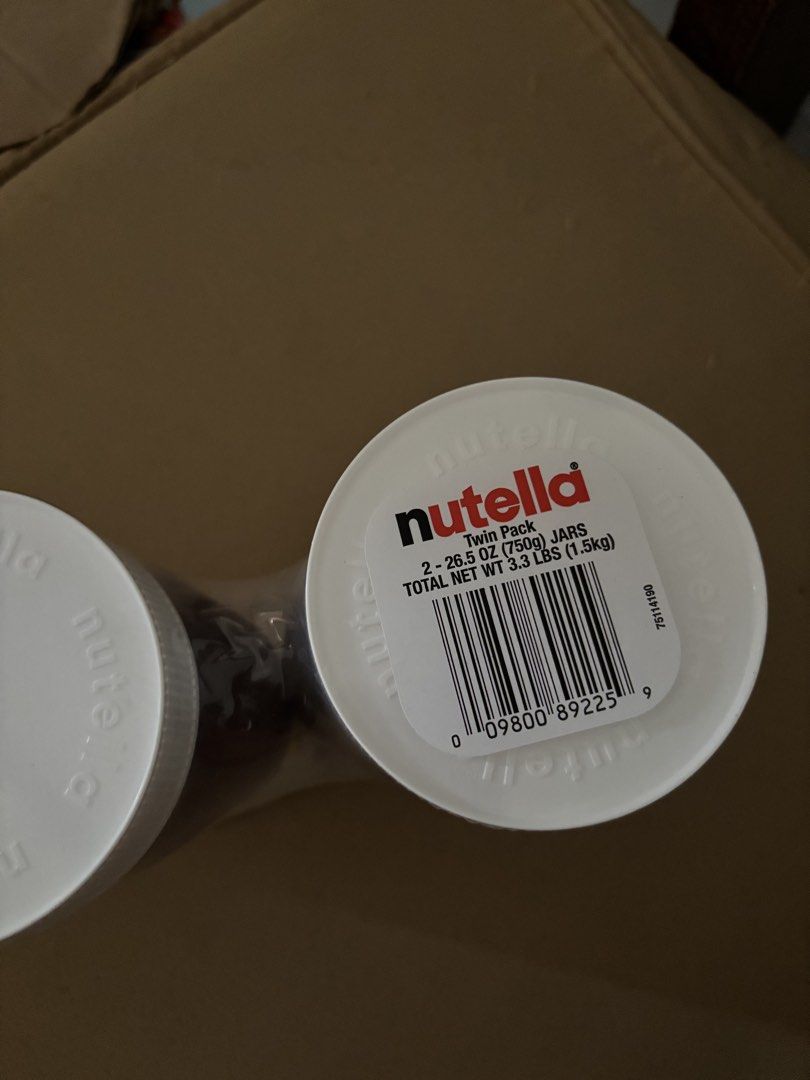 Nutella Hazelnut Spread Twin Pack (Category: Packaged & Instant Food) located in Las Pinas. Submitted by lmm27 (Listing ID 1470807027, Image 2). Description: - Product: Nutella Hazelnut Spread with Cocoa Twin Pack - Quantity: 2 jars (750g / 26.5 oz each) - Total Net Weight: 1.5kg / 3.3 lbs - Condition: Brand new, unopened, factory-sealed in original plastic packaging - Expiry Date: June 15, 2027 (stamped on lids) - Ideal for heavy pantry stocking