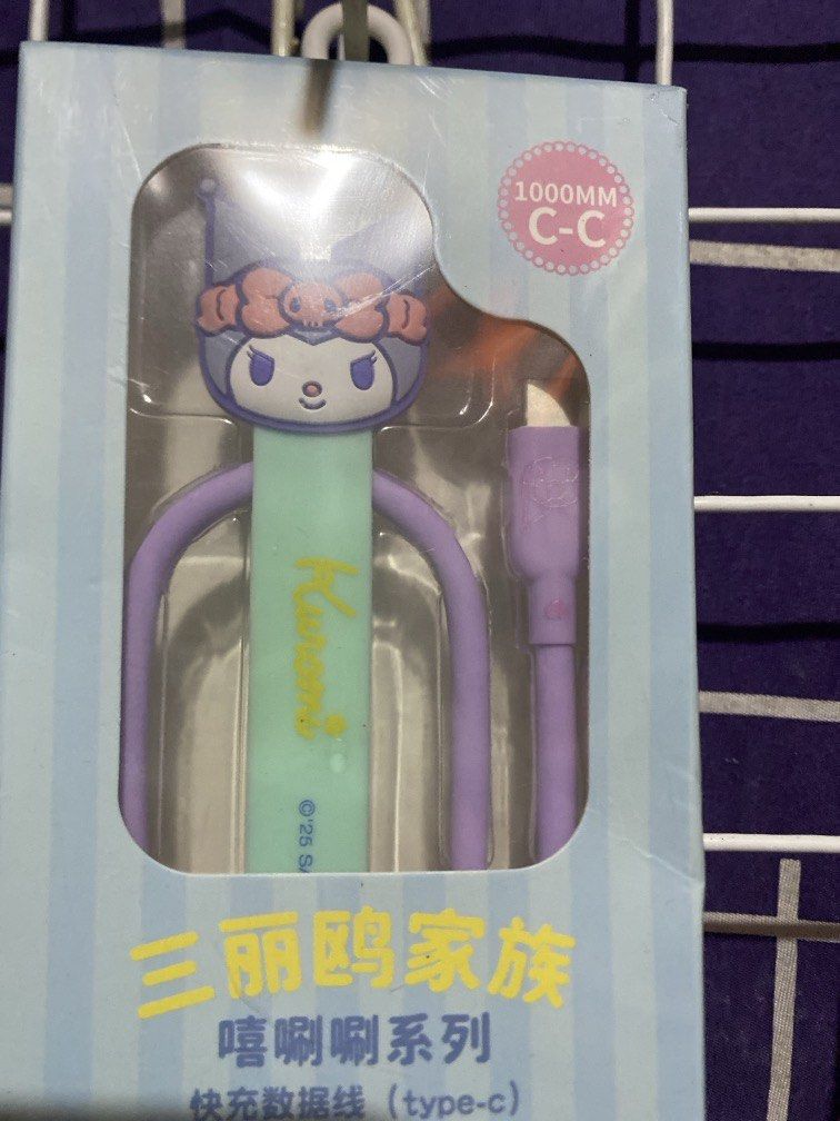 Official/ Licensed Kuromi Type C to Type C Charger Cable (Category: Character Goods) located in Bulacan. Submitted by cute.finds.ph (Listing ID 1470868478, Image 2). Description: —1 meter only.