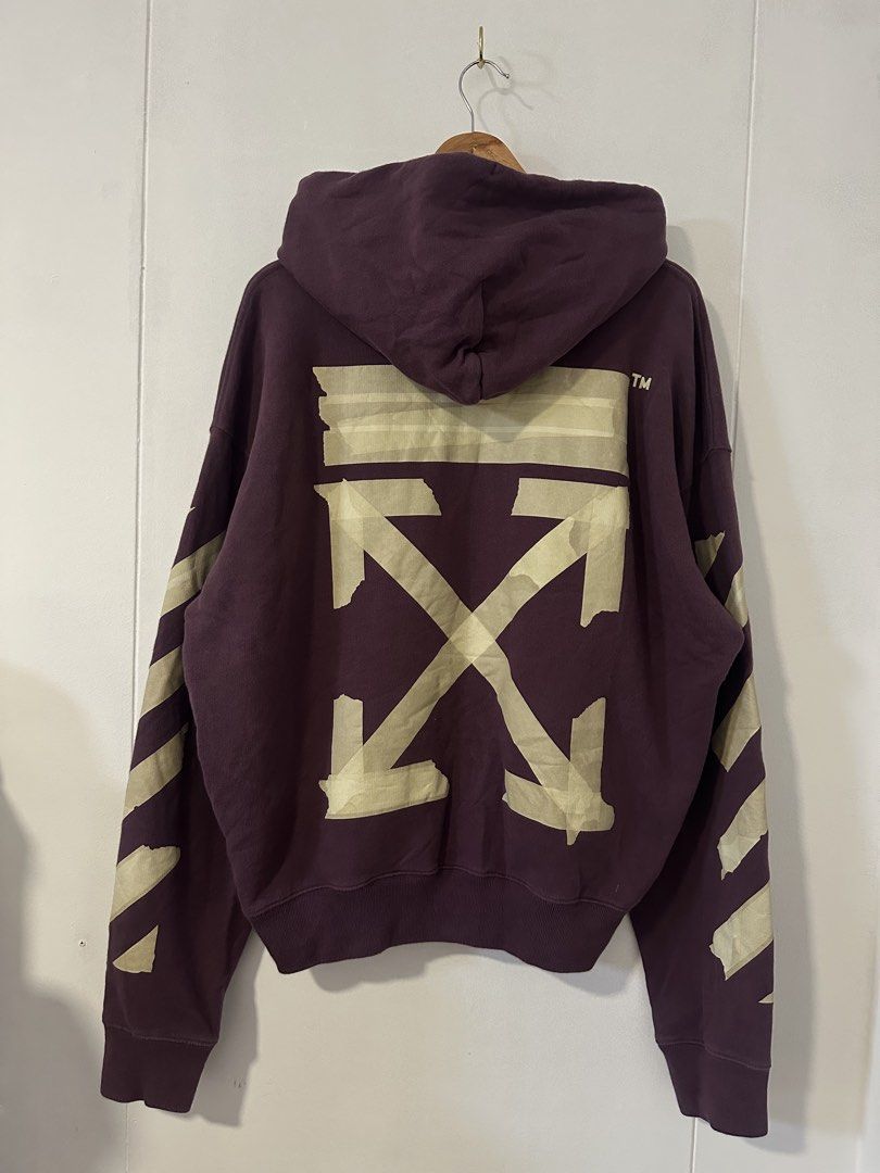 Off-White Tape Arrow Hoodie (Category: Coats, Jackets and Outerwear) located in Las Pinas. Submitted by archimedes.joaquin (Listing ID 1470761491, Image 2). Description: • Excellent condition • 9.5/10 color rate • Heavy Cotton Dimensions ( Flat Laid ) • 27 inches Length • 26 inches Width • 34 inches sleeve length ( shoulder to ribbings ) 100% Authentic No issue .