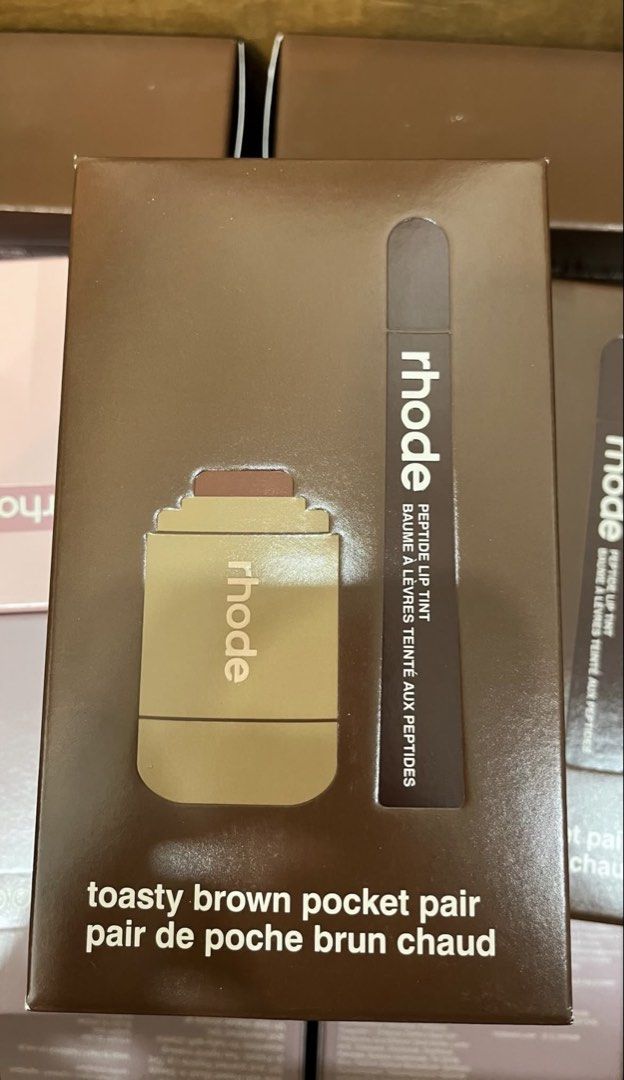 (ON HAND) Rhode Peptide Pocket Pair Espresso + Toasted Teddy (Category: Makeup) located in Leyte. Submitted by modernpersephone (Listing ID 1470829908, Image 1). Description: - Brand: Rhode - Product: Peptide Lip Tint Set - Shade: Toasted teddy and Espresso - Condition: Brand new, unopened box - Edition: Holiday release - Status: Viral beauty favorite, limited availability.