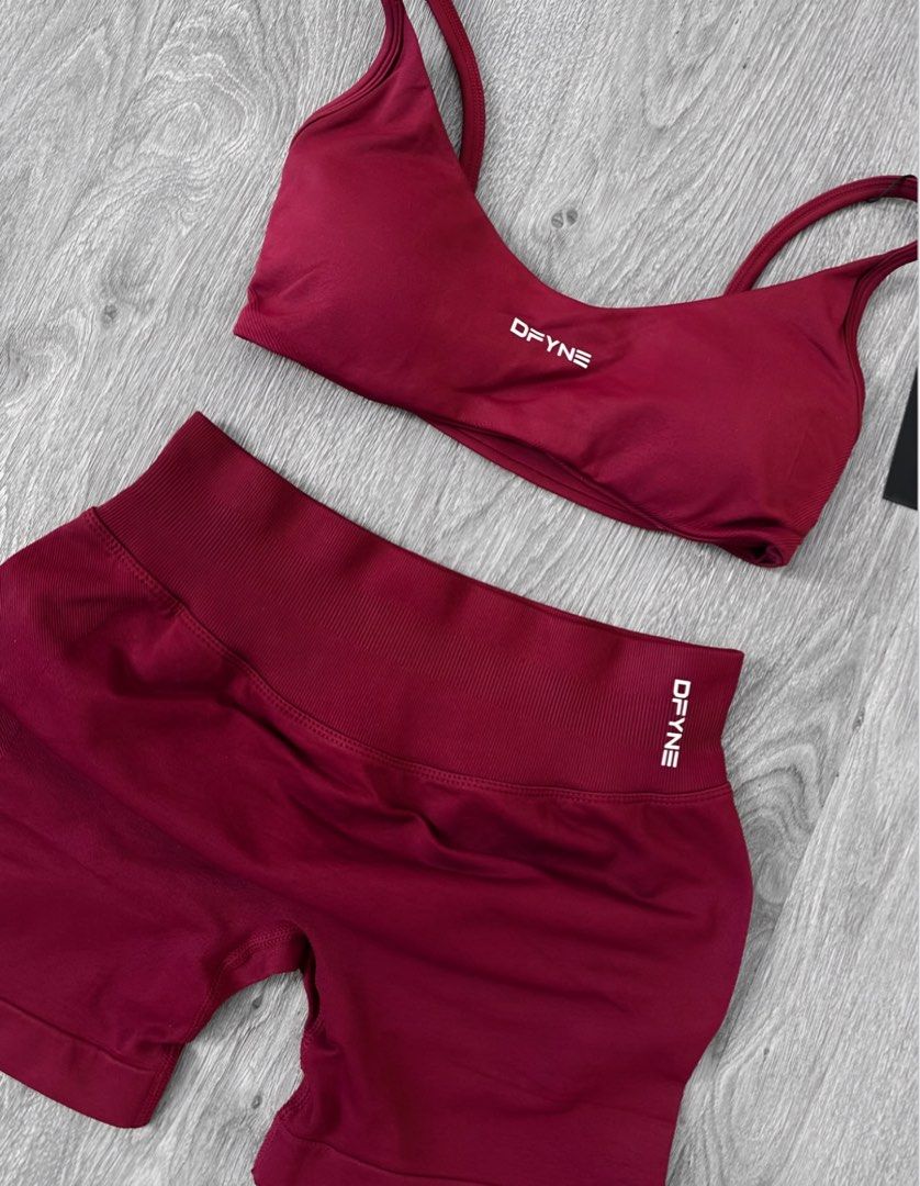 ORIGINAL DFYNE Impact Scoop Neck & Shorts (Category: Activewear) located in Paranaque City. Submitted by mmacita (Listing ID 1470761717, Image 2). Description: Dfyne Impact Scoop Neck Dfyne Impact Shorts Winterberry Size : XS 100% Original with Pouch, Tags & QR No Haggling Actual Photos Posted..