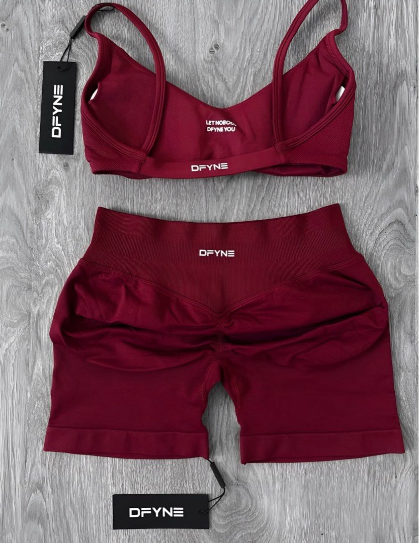 ORIGINAL DFYNE Impact Scoop Neck & Shorts (Category: Activewear) located in Paranaque City. Submitted by mmacita (Listing ID 1470761717, Image 3). Description: Dfyne Impact Scoop Neck Dfyne Impact Shorts Winterberry Size : XS 100% Original with Pouch, Tags & QR No Haggling Actual Photos Posted..