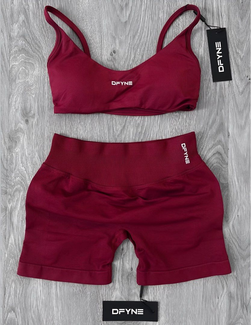 ORIGINAL DFYNE Impact Scoop Neck & Shorts (Category: Activewear) located in Paranaque City. Submitted by mmacita (Listing ID 1470761717, Image 1). Description: Dfyne Impact Scoop Neck Dfyne Impact Shorts Winterberry Size : XS 100% Original with Pouch, Tags & QR No Haggling Actual Photos Posted..