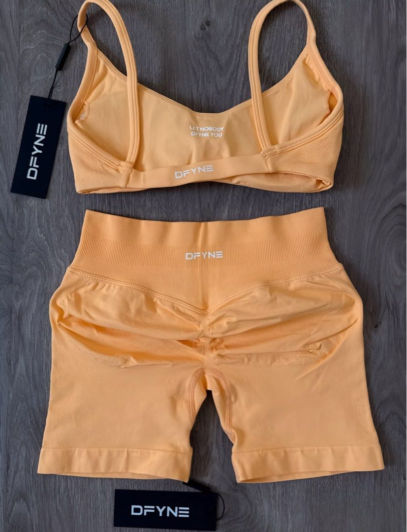 ORIGINAL DFYNE Peach Sorbet XS (Category: Activewear) located in Paranaque City. Submitted by mmacita (Listing ID 1470761699, Image 2). Description: Dfyne Impact Scoop Neck Dfyne Impact Shorts Peach Sorbet Size : XS 100% Original with Pouch, Tags & QR No Haggling Actual Photos Posted..