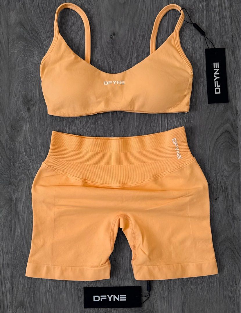 ORIGINAL DFYNE Peach Sorbet XS (Category: Activewear) located in Paranaque City. Submitted by mmacita (Listing ID 1470761699, Image 1). Description: Dfyne Impact Scoop Neck Dfyne Impact Shorts Peach Sorbet Size : XS 100% Original with Pouch, Tags & QR No Haggling Actual Photos Posted..