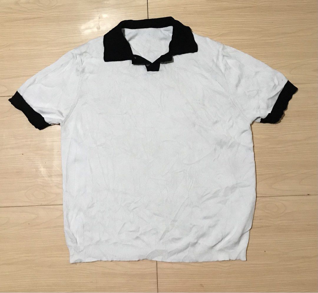 Panda knit polo shirt (Category: Tshirts & Polo Shirts ) located in Manila. Submitted by thriftowear98 (Listing ID 1470744362, Image 1). Description: PANDA POLO - OLD MONEY LOOK FOR LESS! 🐼🐼 White x Black contrast - cleanest polo style DETAILS: ✓ Color: White body, Black collar & cuffs ✓ Size: M to L (Fits Medium - Large) ✓ Dimes 21x27 ✓ Fabric: Soft Knit, presko & stretchy ✓ Style: Cuban / Open Collar - Korean Old Money ✓ Condition: 9.5/10 Exc