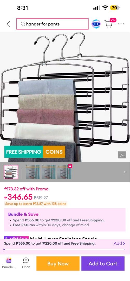 Pants hanger (Category: Hooks & Hangers) located in Paranaque City. Submitted by arianem031087 (Listing ID 1470859411, Image 3). Description: .