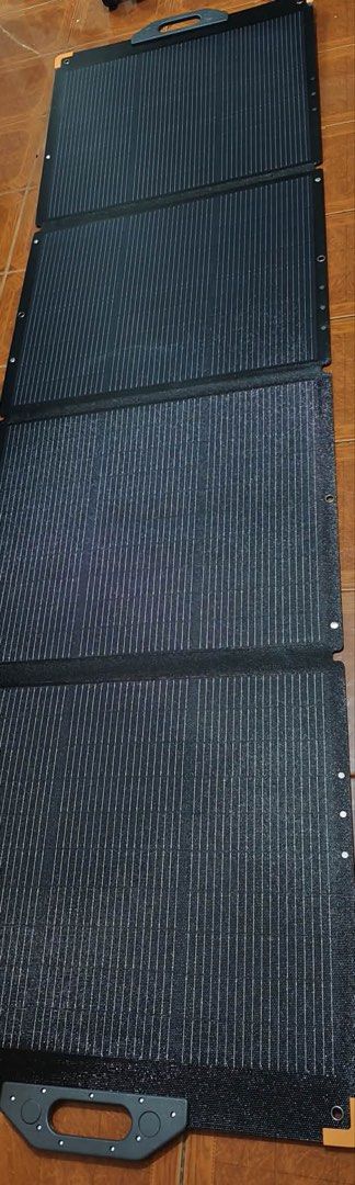 Pecron S300 300W 36V Portable Foldable Solar Panel (Category: Hiking & Camping) located in Pasay City. Submitted by rigelb (Listing ID 1470788022, Image 2). Description: - Brand: Pecron S300 Foldable Solar Panel - Power Output: 300W (36V max power) - Material: High-efficiency monocrystalline solar cells with durable ETFE lamination - Portability: Built-in handles for easy packing and transport - Inclusions: Cables, original manual, and zippered s