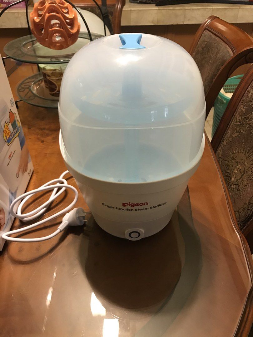 Pigeon Single function steam sterelizer (Preloved) (Category: Breastfeeding & Bottle Feeding) located in Pasig City. Submitted by annefashionshoppe (Listing ID 1470850411, Image 1). Description: Pigeon Single function steam sterelizer (Preloved) With Original box Good condition (see attached photo and for sure buyer i can send video too) Rfs (decluttering) First come first serve/to pay basis For pick up only or thru lalamove/grab rider.