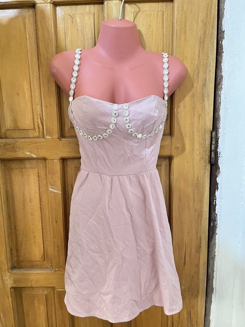 Pink Beaded Birthday Mini Dress (Category: Dresses) located in Cabanatuan. Submitted by winx_closeth (Listing ID 1470814328, Image 1). Description: W/ back zipper Flaws shown in the photos.
