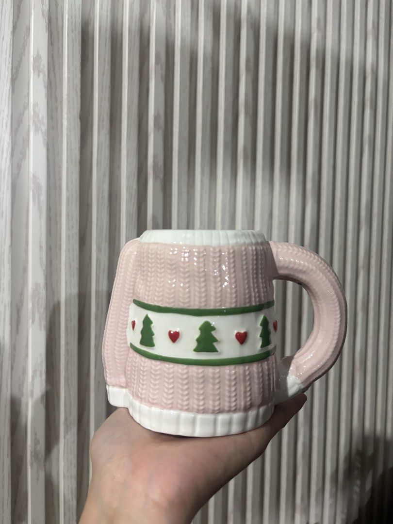 Pink Christmas Sweater Ceramic Mug (Category: Coffee & Tea Tableware) located in Dinalupihan. Submitted by nifty_findss (Listing ID 1470796281, Image 1). Description: .