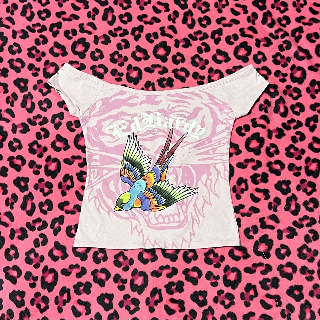 pink ed hardy top (Category: Others Tops) located in Quezon City. Submitted by __bbbooo (Listing ID 1470771475, Image 2). Description: Pink Ed Hardy top size small ₱799.