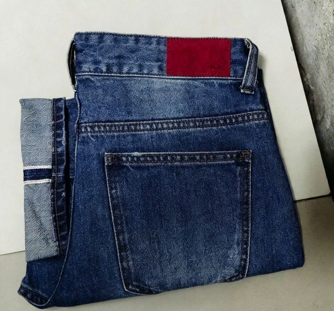 PLACBerlin Blue Denim Selvedge (Category: Jeans) located in Valenzuela. Submitted by AnahThrift (Listing ID 1470899191, Image 2). Description: New Arrival ❗️❗️❗️ 👉Fs:: PLACBERLIN SELVEDGE SLIM FIT Leather Patch Not Stretch Ny Kaihara Fabric 👉Made in JAPAN 👉Size:: Medium 👉Actual Dimes:: W31 to 32 L42 H7 👉Very Good condition 👍 👉 MOP:: Palawan/Cebuana/Gcash 👉 Courier:: Lalamove/MCFA/LBC/J&T 👉 Location:: Karuhatan, Valenzuela City 👉Salamat 