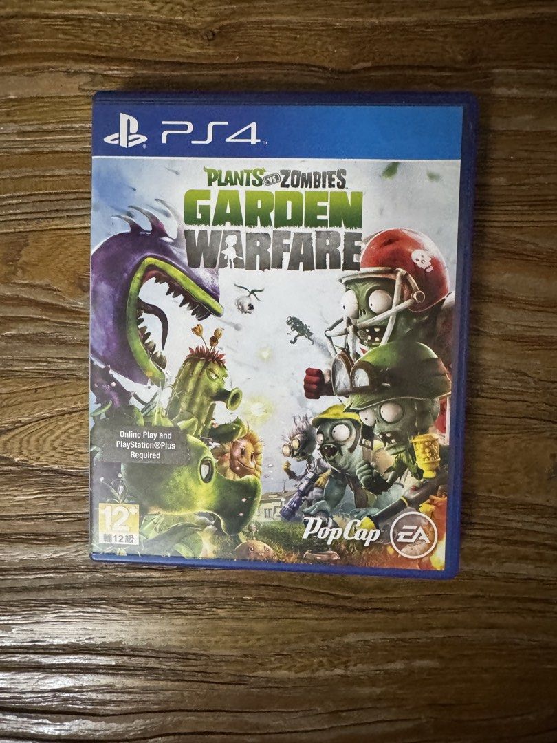 Plants vs Zombies Garden Warfare PS4 Game (Category: PlayStation) located in Las Pinas. Submitted by emdjss (Listing ID 1470813833, Image 1). Description: - Platform: PlayStation 4 (PS4) - Game: Plants vs Zombies Garden Warfare - Condition: Disc is clean, comes in original blue case - Includes: Case and disc - Details: Multiplayer shooter by EA and PopCap, rated 12+ - Verification: Region code and barcode visible on the back cover.