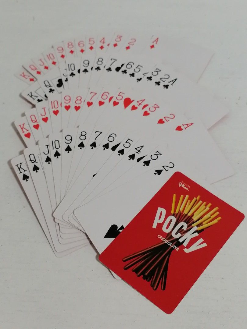 Pocky Chocolate Sticks Playing Cards (Category: Other Merchandise) located in San Mateo. Submitted by arrowscrap_delight (Listing ID 1470822513, Image 3). Description: Pocky Chocolate Sticks Playing Cards Good as New Complete Set , 52 Pcs. with 2 Jokers Paper Material Length : 9cm Width : 6cm No Issues 150 + SF.