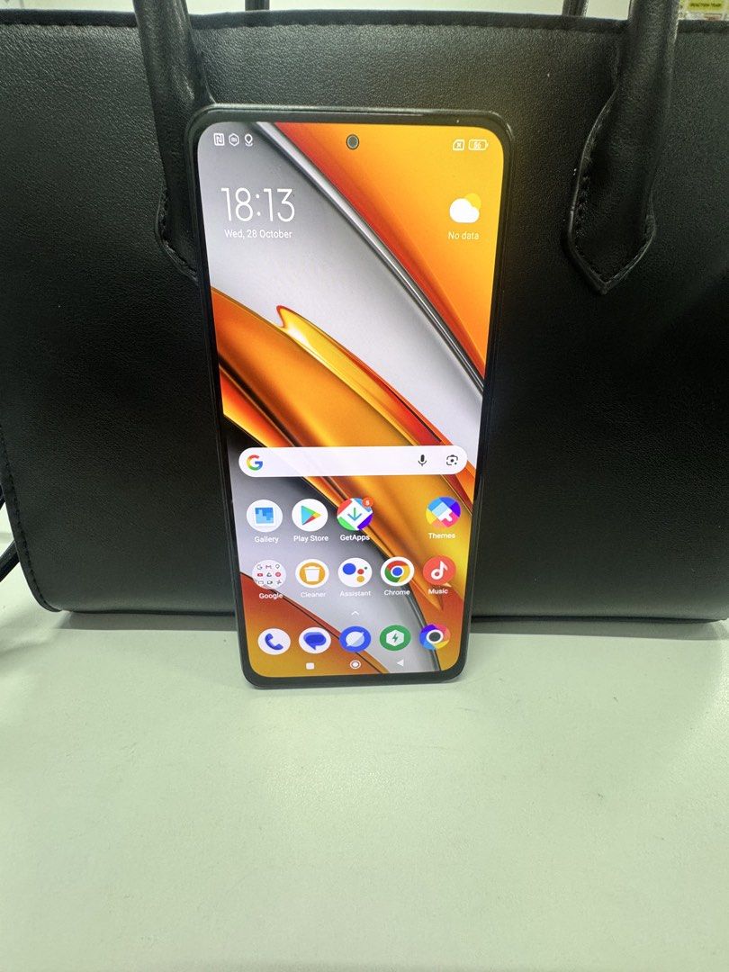 POCO F3 5G 256GB (Category: Xiaomi) located in Manila. Submitted by ajeelity (Listing ID 1470836777, Image 1). Description: - Brand/Model: POCO F3 5G - Storage: 256GB - Software: MIUI Global 14.0.4 - Color/Design: Sleek silver/grey finish with glossy back panel - Condition: Excellent, clean screen and body - Meetup Locations: Ayala Triangle, Circuit Makati, BGC near OBHS.
