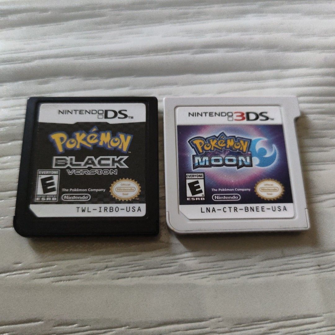 Pokemon Black and Moon Bundle for DS and 3DS (Category: Nintendo) located in Abuyog. Submitted by retrovibez (Listing ID 1470810713, Image 1). Description: For Take All Pokemon Black (US Authentic) Pokemon Moon (US Authentic) Game Cartridge only First Owner ✅ All working and saving 💯 All with save files MOP: GCash or Palawan Can ship nationwide thru LBC, JRS and Flash Express 📦 🚚 Price: 4,499 Buyer will shoulder the shipping. RFS: Downsizing C