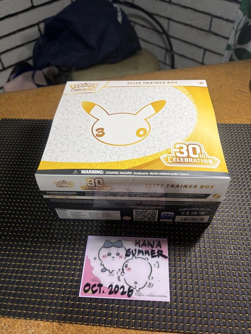 Pokémon 30th Celebration Elite Trainer Box (ETB) English (Category: Card Boxes & Cases) located in Calamba. Submitted by lillie.summer002 (Listing ID 1470832086, Image 3). Description: Selling my sealed Pokemon 30th Celebration ETB. - mint condition Location: Calamba, Laguna Meet up: Checkpoint Mall or Mamatid Shipping: LBC or J&T shipping fee c/o buyer Can do lalamove for nearby areas. NO COD!!.