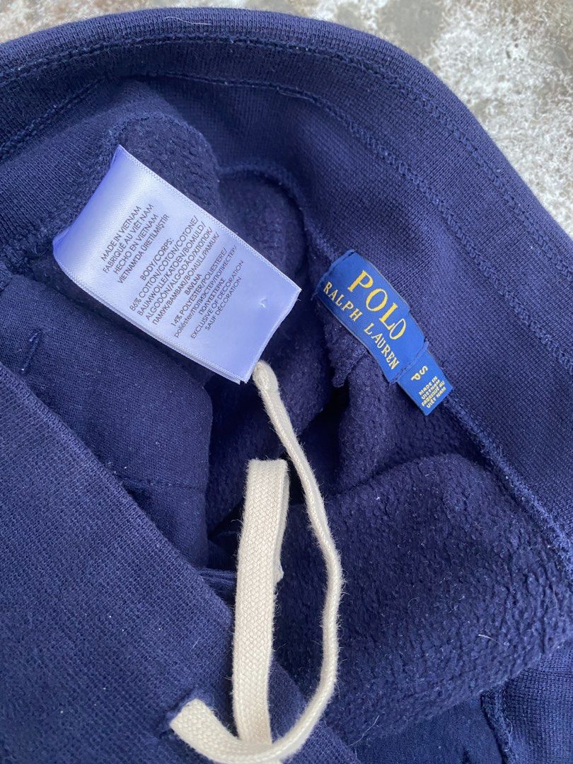Polo by Ralph Lauren Jog sweatpants (Category: Joggers) located in Antipolo. Submitted by treasurethings02 (Listing ID 1470919600, Image 3). Description: Excellent to Asnew Condition 9.5/10 CR Dimensions W30 L36 Small on tag Navy blue Color yellow pony Authentic ✅✅✅ Photo Detail.