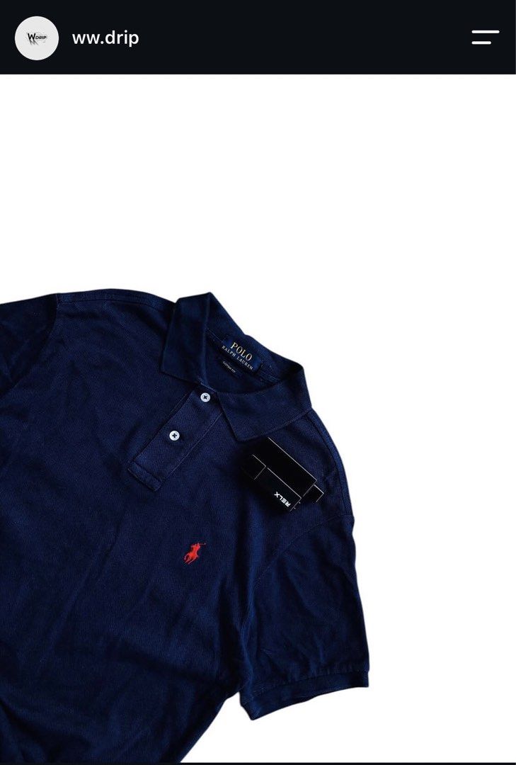 Polo Ralph Lauren Red Phony (Category: Tshirts & Polo Shirts ) located in Angeles City. Submitted by wwdrip (Listing ID 1470810568, Image 2). Description: Polo Ralph Lauren Red Phony (Navy blue) •Width : 19 •Length : 28-29 •Size : M-L •Color rate : 9.5/10 •Condition : excellent •minimal loose stitch , cut washtag ₱500 + SF.