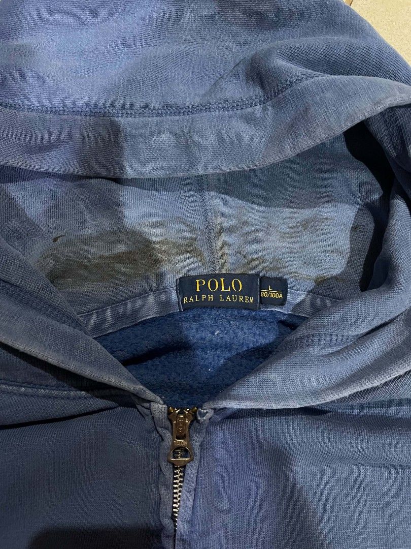 Polo RL wash zip-up (Category: Coats, Jackets and Outerwear) located in Zamboanga. Submitted by saveearthwethrift (Listing ID 1470880800, Image 2). Description: size large 24 by 26 stain.