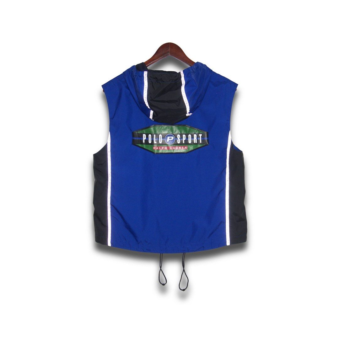 Polo Sport Vest (Category: Vests) located in Davao. Submitted by justin_sells (Listing ID 1470829157, Image 2). Description: -Vintage Polo Sport Ralph Lauren hooded vest -Big logo patch on the back and small logo on the chest -Lightweight nylon shell -Full front zip closure, adjustable drawstrings at the hood and hem.