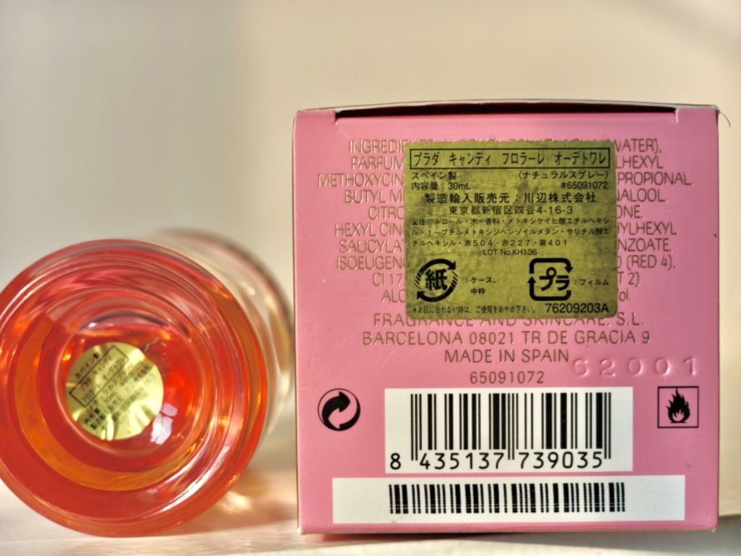 PRADA Candy Florale Perfume 30ml (Eau de toilette) with box (Category: Fragrance & Deodorants) located in Cabanatuan. Submitted by the.miss.kei (Listing ID 1470822584, Image 3). Description: - Used once - About 5 sprays missing - Bottle and box in good condition - No flaws - RFS: need funds.