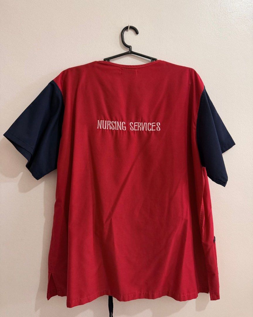 Pre-Loved CGHMC Uniform Set (Red&Navy Blue) (Category: Sets or Coordinates) located in Quezon City. Submitted by gomkatph (Listing ID 1470764852, Image 2). Description: Selling my pre-loved Chinese General Hospital and Medical Center (CGHMC) uniforms. Used for 2 months only. Still in good condition. Body frame: 2XL-3XL, 5'8", 90kg. Comes with: 1x - 2XL Top 1x - 2XL Pants 1x - 3XL Pants Please check measurements provided. Price is fixed unless get