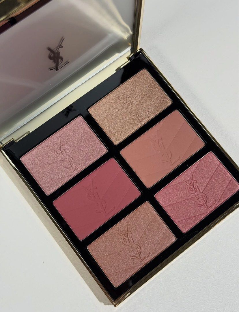 (PREORDER) Yves Saint Laurent Makeup Palette (Light to Medium) (Category: Makeup) located in Leyte. Submitted by modernpersephone (Listing ID 1470835937, Image 1). Description: - Brand: Yves Saint Laurent (YSL) - Product: Multi-Shade Face Palette - Shades: 6 distinct tones (bronze, pink, and peach for contour, blush, and highlight) - Details: Classic YSL monogram logo pressed into each powder pan - Pigmentation: High pigment payoff (see swatch ph